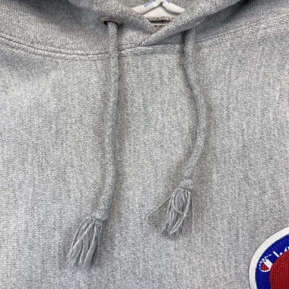 Champion Big Logo Gray Reverse Weave Hoodie Size Medium Heavyweight - Picture 2 of 11